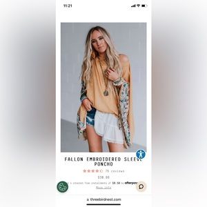 Three Bird Nest Pancho O/S